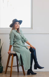 Vestido camisero con cinto