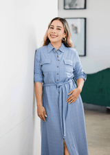 Vestido camisero con cinto