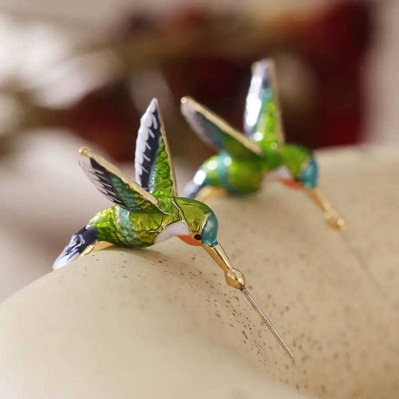 Aretes de colibrí