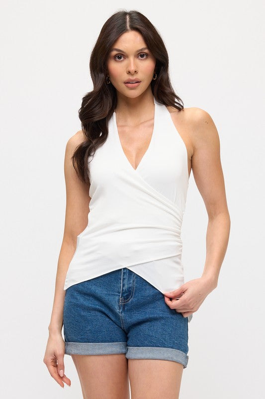 Blusa corrugada corte halter
