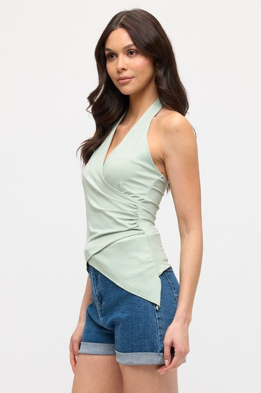 Blusa corrugada corte halter