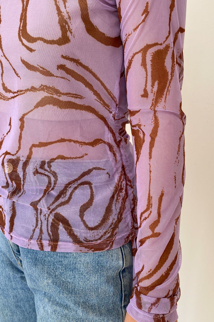 Blusa manga larga mesh