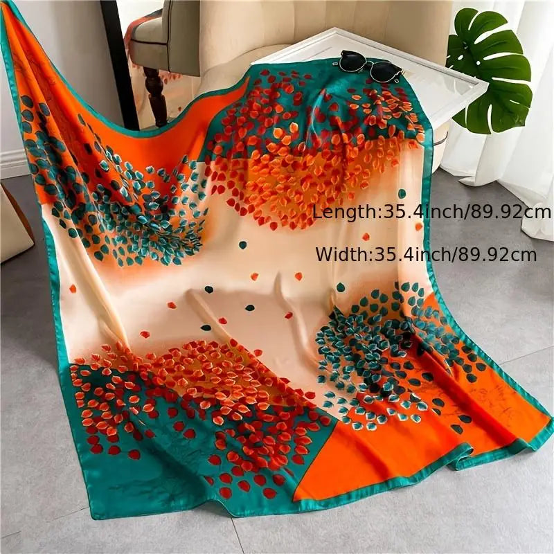 Mascada naranja y azul