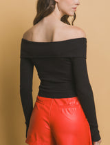 Blusa Bardot Manga Larga