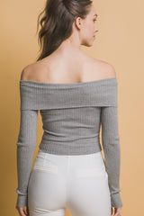 Blusa Bardot Manga Larga