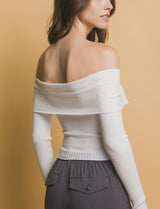 Blusa Bardot Manga Larga