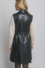 Chaleco largo vinipiel