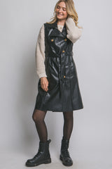 Chaleco largo vinipiel