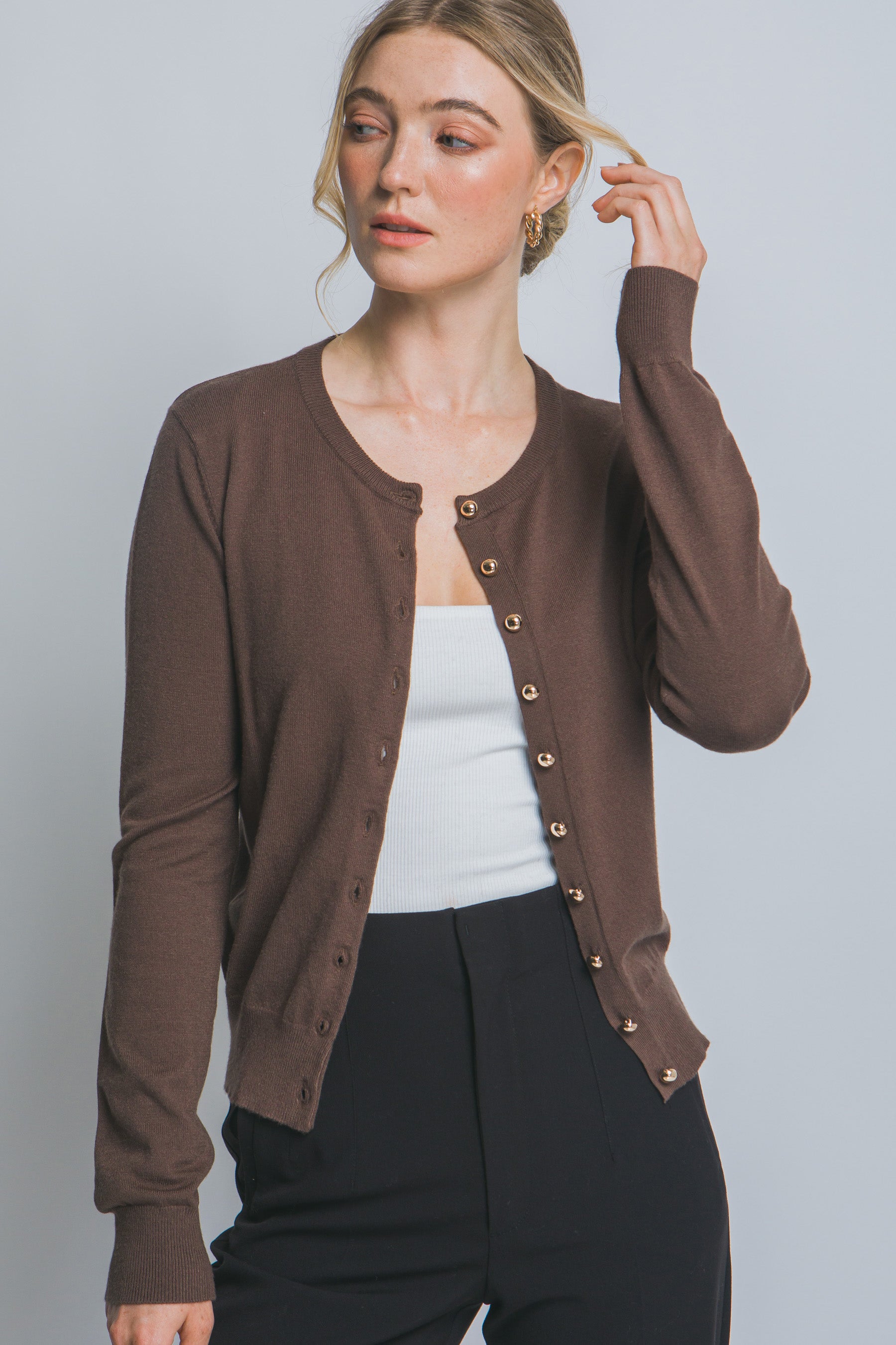 Suéter botones dorados