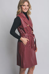 Chaleco largo vinipiel