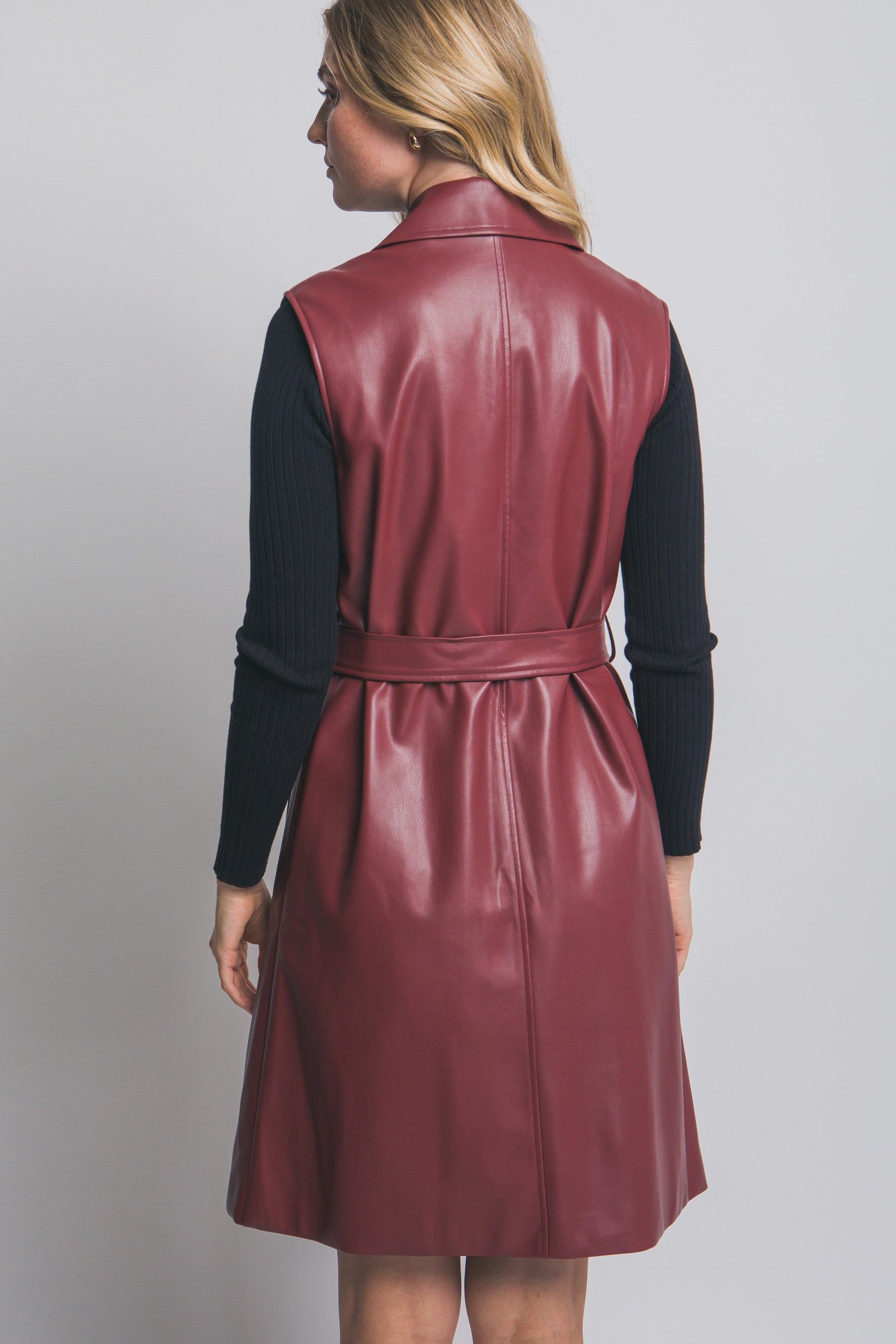 Chaleco largo vinipiel