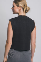 Chaleco tejido botones dorados