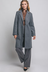 Abrigo largo con botón