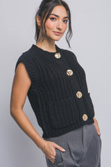 CHALECO DE ESTAMBRE CON BOTONES