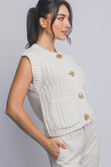 CHALECO DE ESTAMBRE CON BOTONES