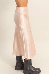 Falda Midi de Satin