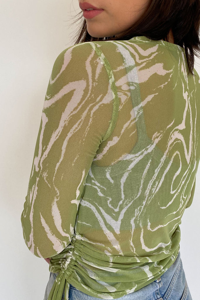 Blusa manga larga mesh