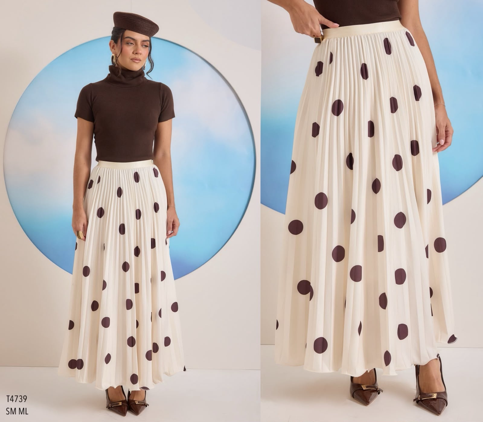 0108 FALDA DE LUNARES TABLEADA T4739GRLCB