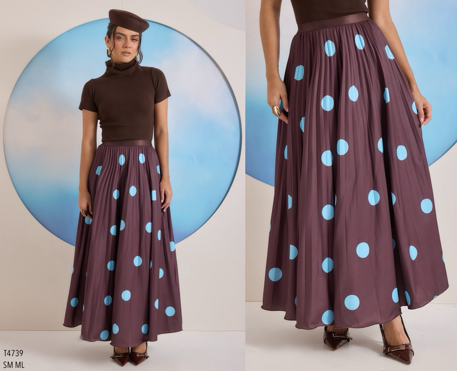 0108 FALDA DE LUNARES TABLEADA T4739GRLCB