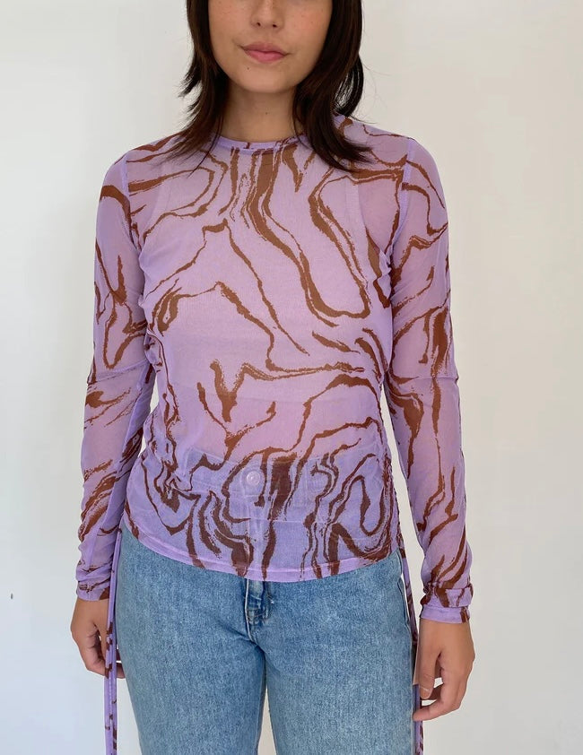 Blusa manga larga mesh