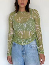 Blusa manga larga mesh