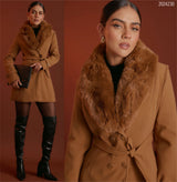 Abrigo cuello de peluche