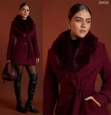 Abrigo cuello de peluche