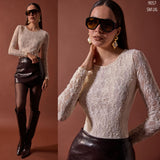 Blusa encaje manga larga