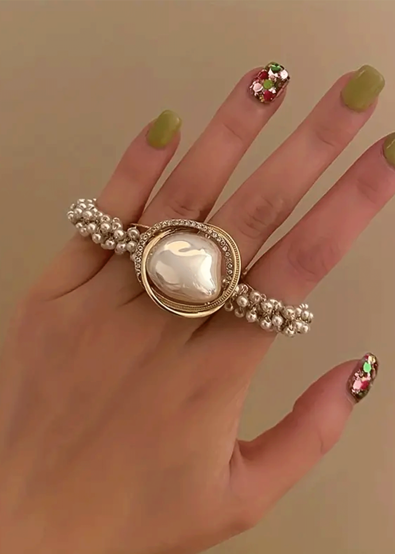 Liga elegante perlas