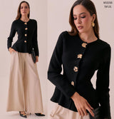 M50288 SUETER TEJ BOTONES  DORADOS