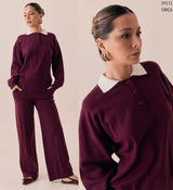 Conjunto tejido cuello blanco