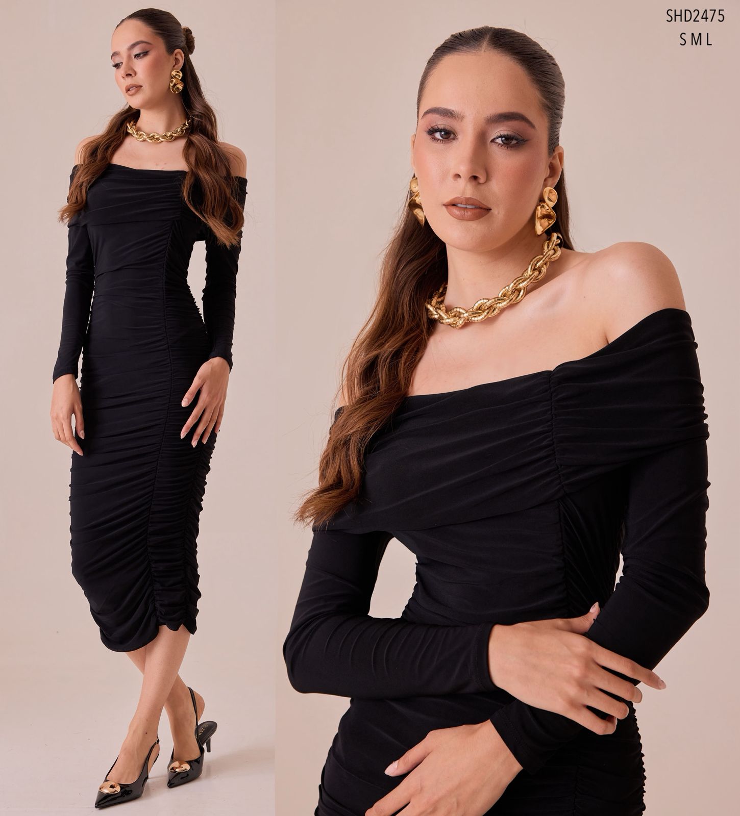 SHD2475 VESTIDOSTRAPLE CORRUGADO