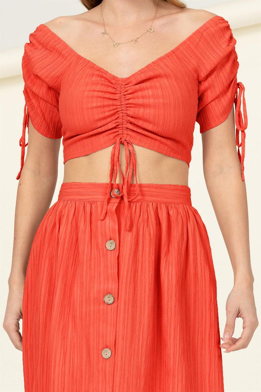 Set falda midi y top