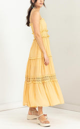 Maxi vestido escalonado