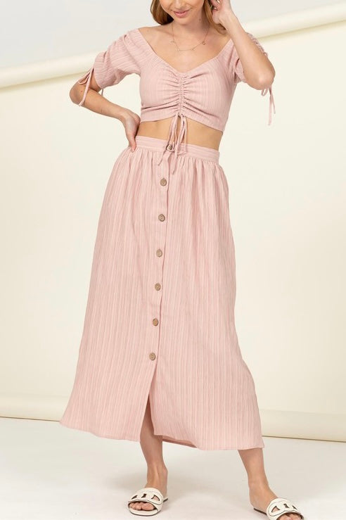 Set falda midi y top