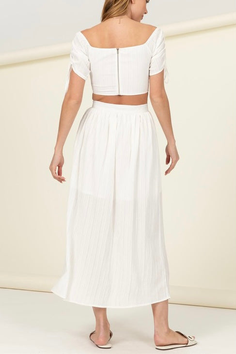 Set falda midi y top