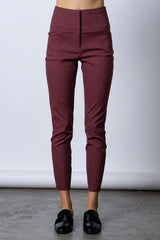 Pantalón con textura  tiro alto
