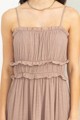 Maxi vestido escalonado